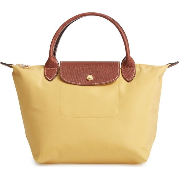 ❤️ NWT LONGCHAMP Le Pliage Type S Small Short Handle Tote CURRY Yellow AUTHENTIC